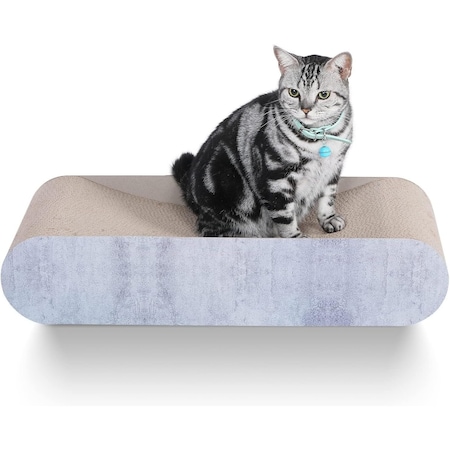 Simple Deluxe FluffyDream 2 in 1 Cat Scratcher Cardboard, Cat Scratching Board Furniture Protector, Cat Scratchin PTFURNSCRATPADBONE02GMB