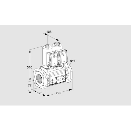 Honeywell Kromschroder Gas Solenoid Valve - Double, 2-1/2" Flange, 500 mbar, IP65 KS88205033