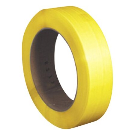 Partners Brand Polypropylene Strapping, Hand Grade, Embossed, 16" x 6" Core, 1/2" x 7200', Yellow, 1/Coil PS1232
