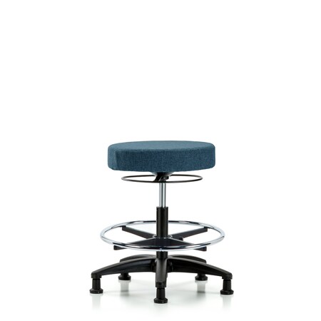 Blue Ridge Ergonomics Bench Stool, Med, Fabric, CF, Glides, Blu BR-FMBSO-RG-CF-RG-F43