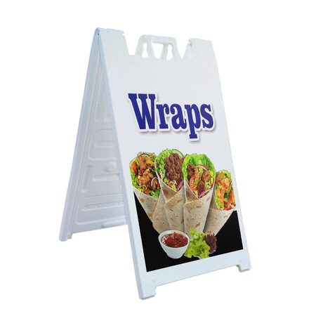 Signmission Wraps, A-Frame & 2 Sign Inserts, Heavy-Duty Plastic Frame SBHD-C-2436-Wraps
