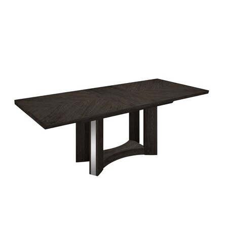 Homeroots 98" Dark Gray Solid Wood Dining Table 366216