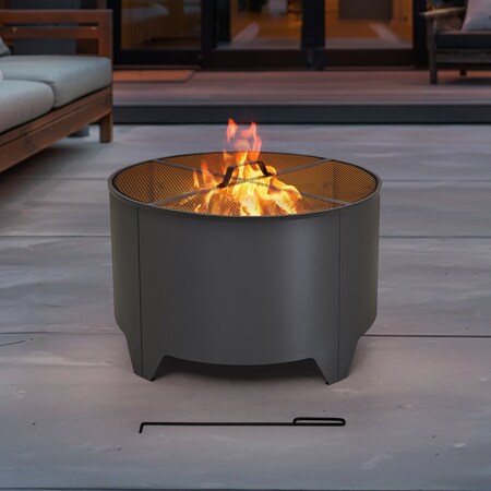 Sunjoy 26in. Kelton Firepit with PVC Cover Grey A301056620