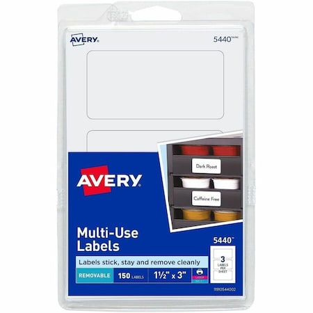 Avery Dennison Removable Multipurpose Label, 3x1-1/2in 150/PK 05440