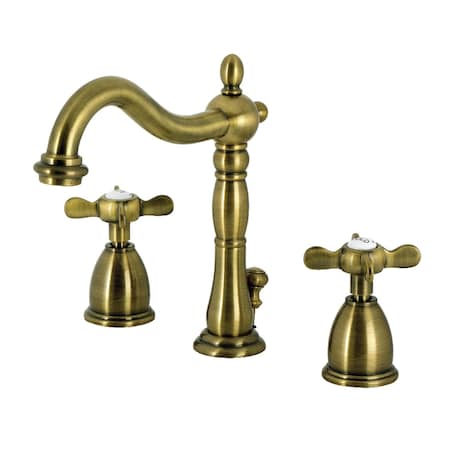 Kingston Brass Widespread Bathroom Faucet with Brass Pop-Up, Antique Brass KB1973BEX