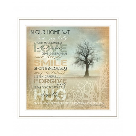 Homeroots In Our Home 3 White Framed Print Wall Art 407768