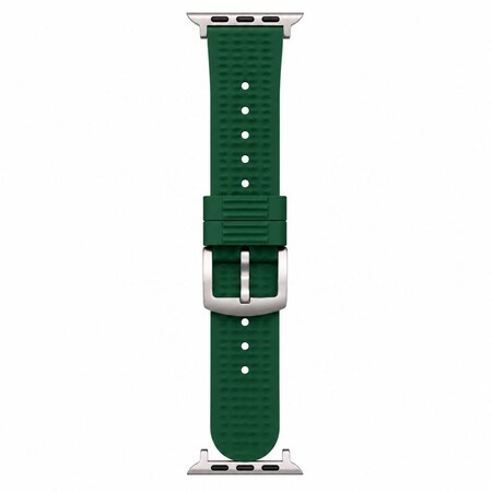 Elegani Waffle Rubber Watch Replacement Band Compatible with Apple Watch 46mm, Dark Green WFRBQR-DGRN-46mm