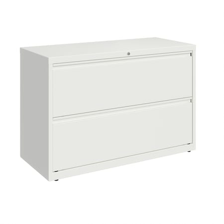 Hirsh 42 in W 2 Drawer Lateral File Cabinet, White, A4/Legal/Letter 23704