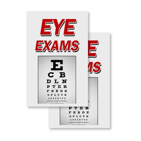 Signmission Eye Exams, Vinyl Decals Only 24 Inch x 36 Inch, Vinyl Decal, 2PK DSB-2436-2PACK-Eye Exams