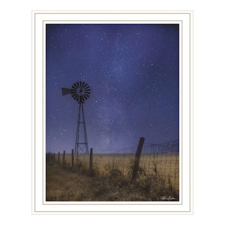 Homeroots Starlit Night White Framed Print Wall Art 529992