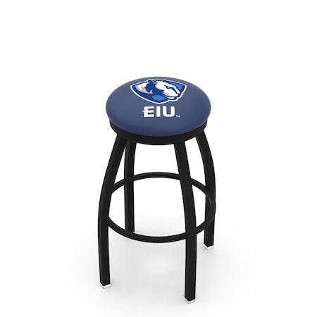 Holland Bar Stool Co 30" Blk Wrinkle Eastern Illinois Swivel Bar Stool, Accent Ring L8B2B30EastIL