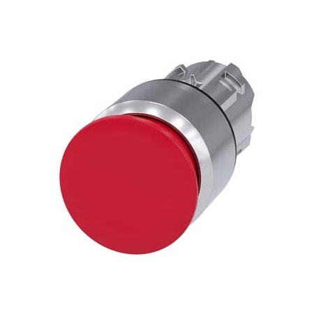 Siemens Mushroom pushbutton, 22 mm, round, metal, shiny, red, 30 mm 3SU1050-1AA20-0AA0-ZY19