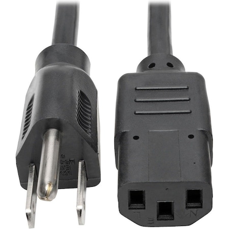 Eaton Tripp Lite Series Desktop Computer AC Power Cable, NEMA 5-15P to C13 - 13A, 125V, 16 AWG, 8 ft. P006-008-13A