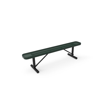 Mytcoat 6ft Outdoor Bench without Back, Portable, Green, Punched Steel, Industry Standard Coating 804267