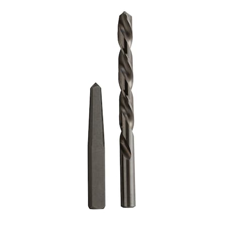Drill America No 2 Carbon Steel Straight Flute Steel Screw Extractor and Drill Bit Kit POUEZSF2