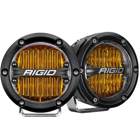 Rigid Industries 360-Series 4in LED SAE Fog Beam , Yellow, 2PK 36121