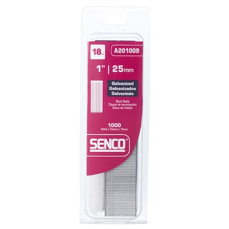 Senco Collated Brad Nail, 18 ga, Brad Head, Straight AX13EAAR