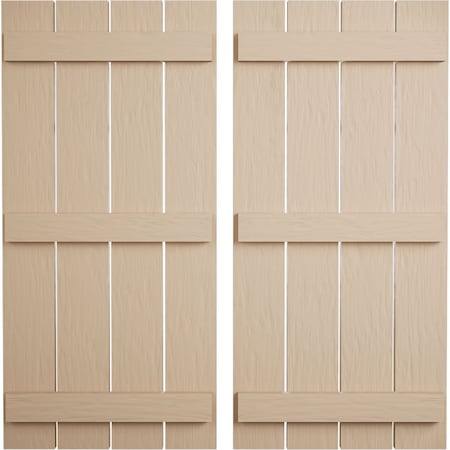Ekena Millwork Rustic Four Board Spaced Board-n-Batten Rough Sawn Faux Wood Shutters, 23 1/2W x 76H, PR SHUBSS23X76RSPR