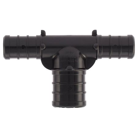 Apollo Valves Pipe Tee, 12 x 34 in, Barb, Plastic, Black, 200 psi Pressure PXPAT1212345PK