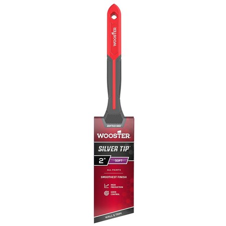 Wooster 2" Wooster G5221 Silver Tip Soft Angle Wall and Trim Paint Brush, GripTech MAX Handle G5224
