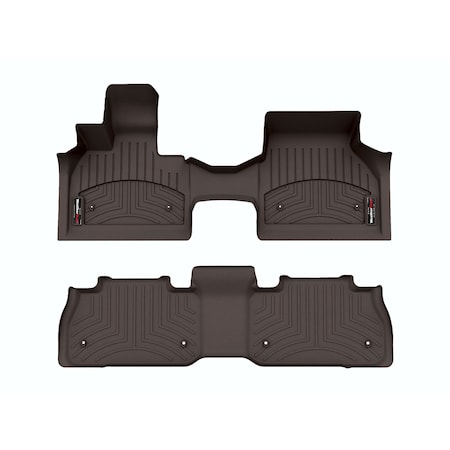 Weathertech Cocoa, Front and Rear Floorliners Over The Hump 471735-1-2