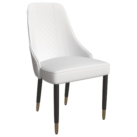 Leisuremod Allure Modern Dining Chair In White and Oak Wood Legs AC49W