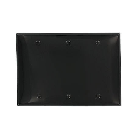 Leviton Blank Wallplate, Standard Size, Gang 3, Black 80735-E