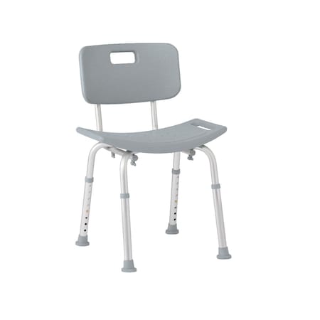 Medline Aluminum Shower Chair with Back, Retail Packaging G2-101KRX1