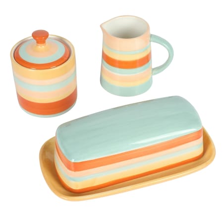 Wanda June Home By Miranda Lambert 5 Piece Stoneware Butter Dish, Sugar Pot, Creamer Set 138189.05R