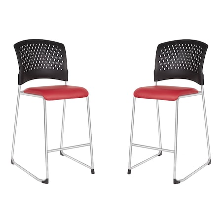 Office Star 886 Series Tall Stacking Visitor Chairs, Dillon Red 88657C2-R100