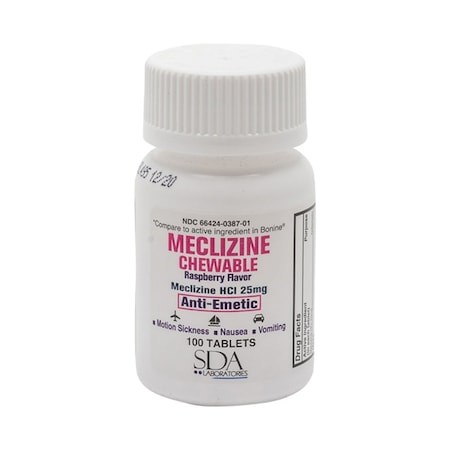 Sda Labs Meclizine HCl, Chewable Tabs, 25mg, 100PK 66424038701