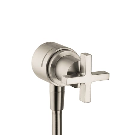 Axor Citterio Wall Outlet with Check Valves and Volume Control, Cross-Handle in Brushed Nickel 39883821