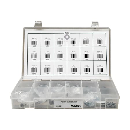 Auveco Pushnut Bolt Retainer Quik-Select Kit Assortment 6858