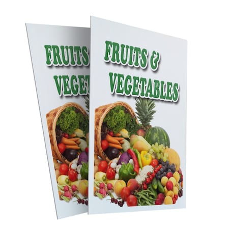 Signmission Fruits & Vegetables, Plastic Signs Only 24 Inch x 36 Inch, Corrugated Plastic, 2PK CSB-2436-2PACK-Fruits & Vegetables