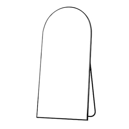 Homeroots 71" Black Arch Metal Framed Standing Mirror 564618