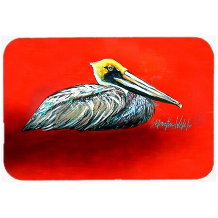 Carolines Treasures Sitting Brown Pelican Glass Cutting Board, Large MW1232LCB