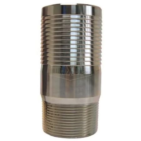 Dixon Jump Size King Combination Nipple, 1-1/4 in x 4-1/16 in L NPT x Hose Shank, Carbon Steel, Zinc Plat STC2015