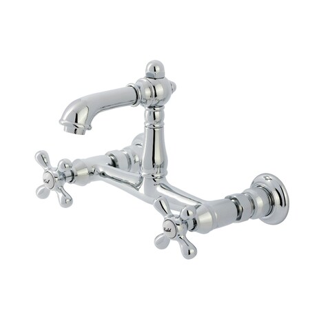 Kingston Brass Double-Handle Wall Mount Bathroom Faucet, Polished Chrome KS7251AX