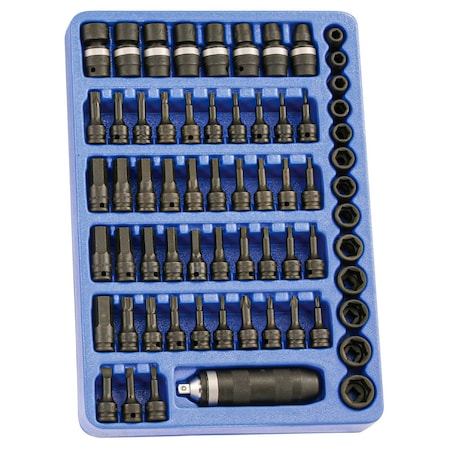 Genius Tools 65 PIECE 3/8/"Drive Head Drive & Impact Socket Set. MS-065S