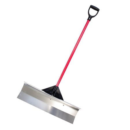 Bully Tools Aluminum Snow Pusher with Fiberglass Handle and Poly D-Grip - 30in 92820