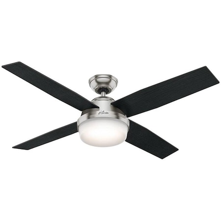 Hunter 52 in. 4-Blade Ceiling Fan with Light, Brushed Nickel 2304061