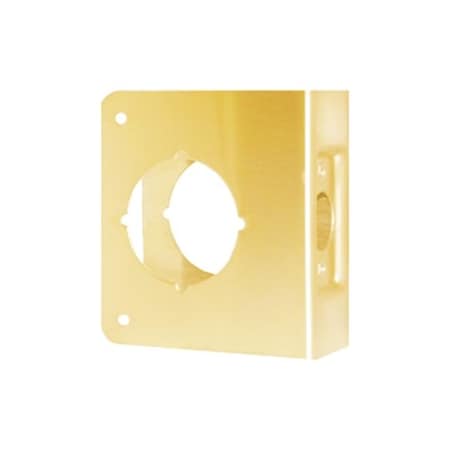 Don-Jo Mfg Door Wrap 2-3/8in Backset, 1-3/4in Door, 4in W x 4-1/2in H, 2-1/8in Hole, 605/US3 Polished Brass 61-PB-CW