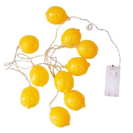 Elegani 10 LED Lemon String Lights - Warm White Indoor Outdoor Dcor for Windows, Trees, Railings PH-LEMON
