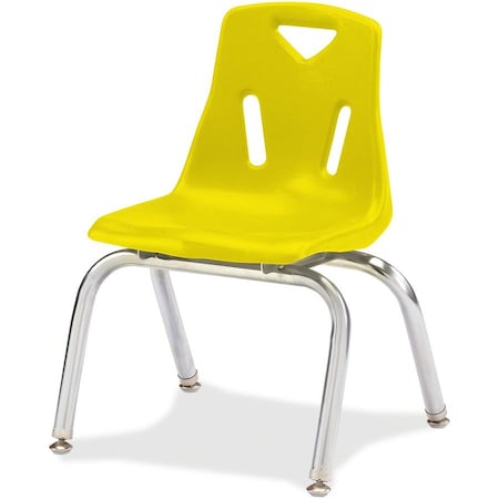 Jonti-Craft Berries Stacking Chair with Chrome-Plated Legs, 12 in. Ht, Yellow 8142JC1007