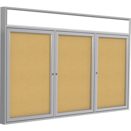 Ghent Enclosed Bulletin Board 48"x96", 3 Door PAK10