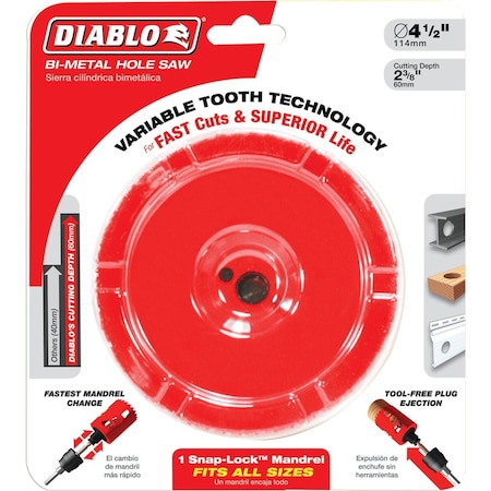Diablo 4-1/4'' Bi-Metal Hole Saw DHS4250