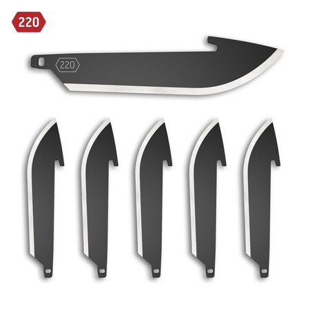 Outdoor Edge Cutlery 2.2" DROP-POINT BLADE PACK, Black, 6PK RR22K-6C