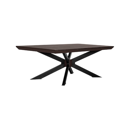 Homeroots 55" Brown And Black Solid Wood And Metal Coffee Table 520647