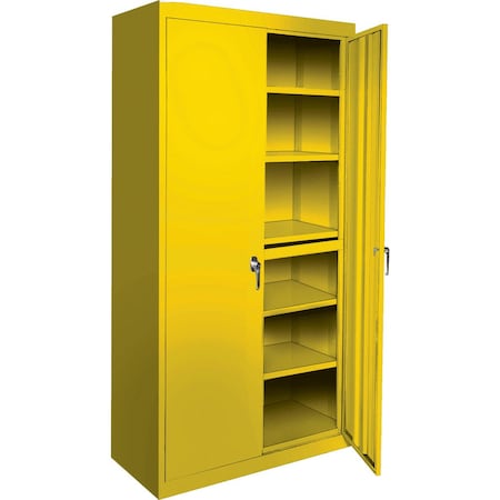 Steel Cabinets Usa Adjustable Storage Cabinet, 72 in H, 36 in W, 18 in D, Yellow, 5 Shelves AAH-36RB-5-Y
