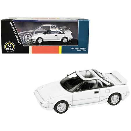 Paragon White with Sunroof 1 by 64 Scale Diecast Model Car for 1985 Toyota MR2 MK1 Super PA-55362